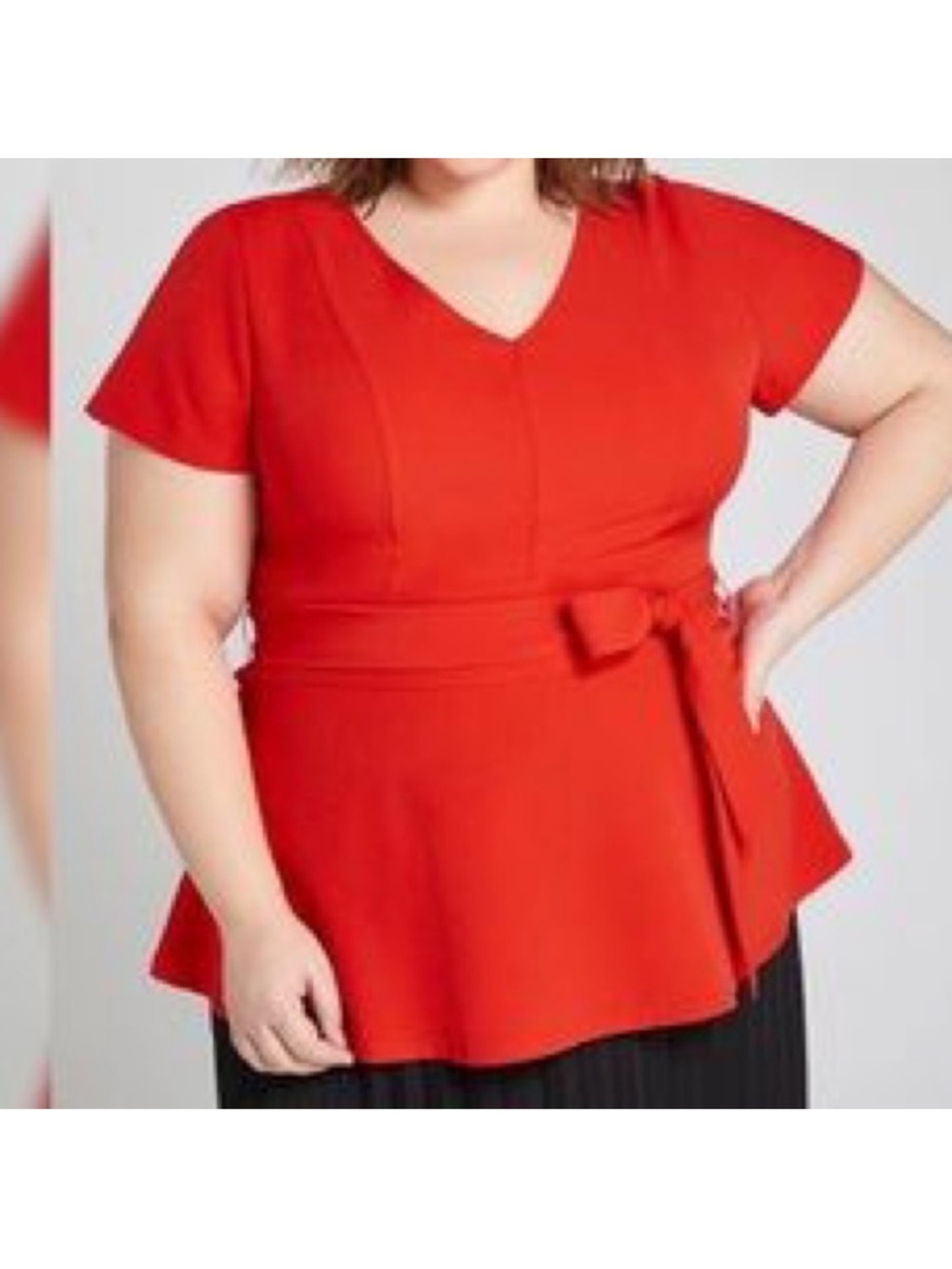 NWT Lane Bryant Short-Sleeve V-Neck Lena Top, Size 20, Navy Blue - Picture 2 of 5